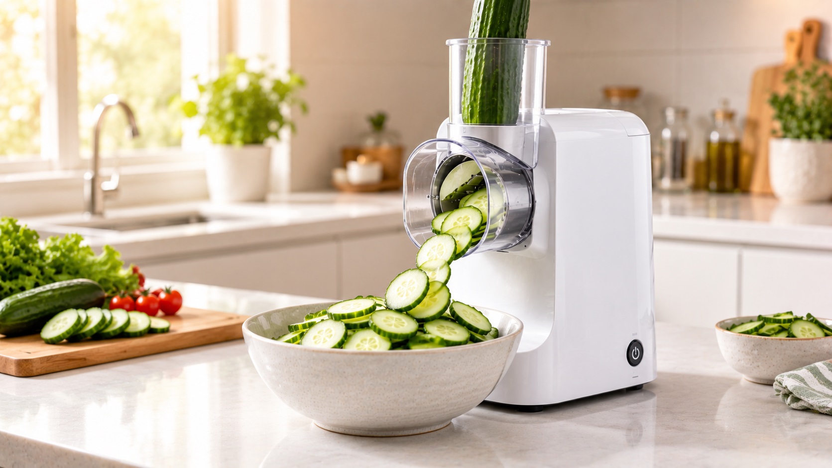 Electric Cucumber Slicers for Perfect Salad